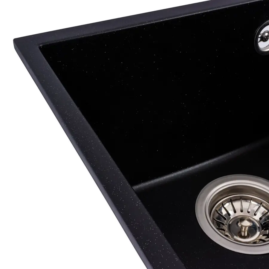 Гранитная мойка для кухни VALESO ROXY 3744 матовая Черный металлик