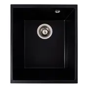 Гранітна мийка для кухні VALESO ROXY 3744 матова Чорний металік