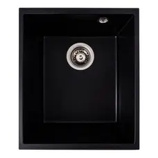 Гранитная мойка для кухни VALESO ROXY 3744 матовая Черный металлик