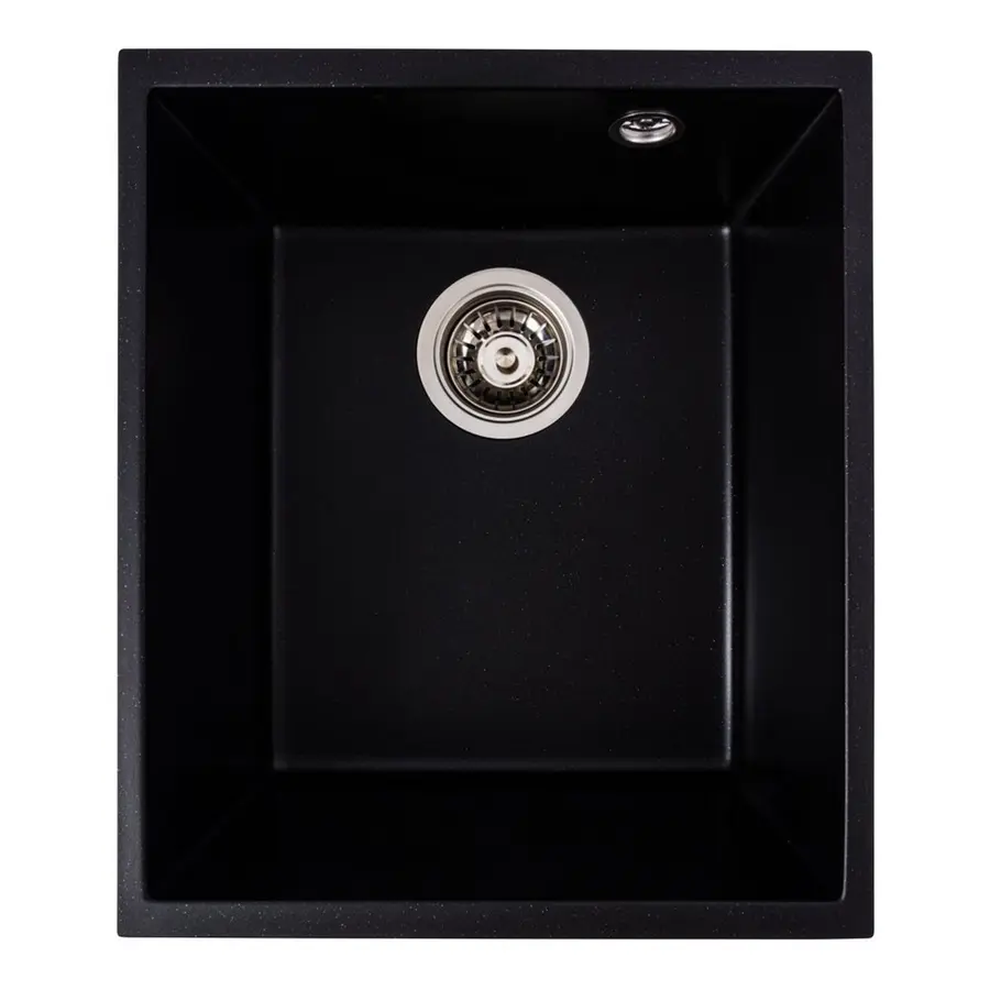 Гранитная мойка для кухни VALESO ROXY 3744 матовая Черный металлик
