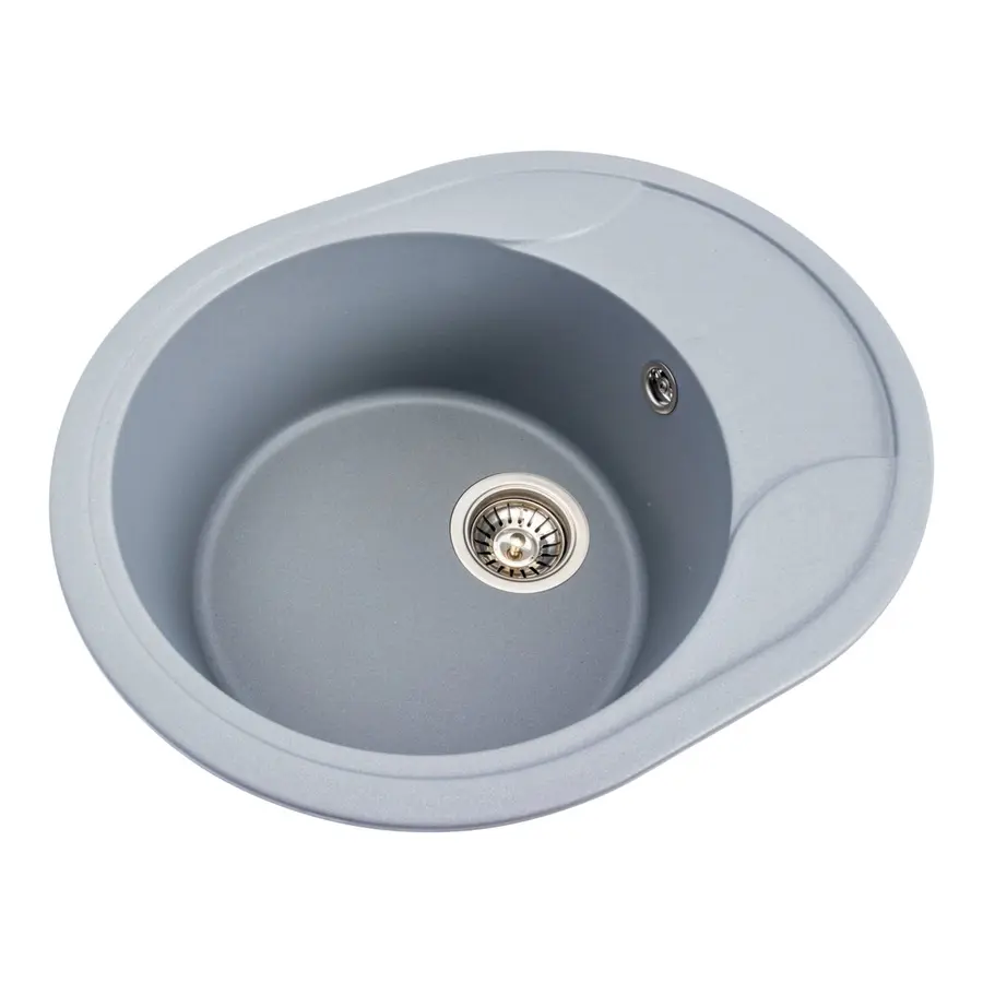 Гранитная мойка для кухни VALESO ONYX 5847 матовая Серый металлик