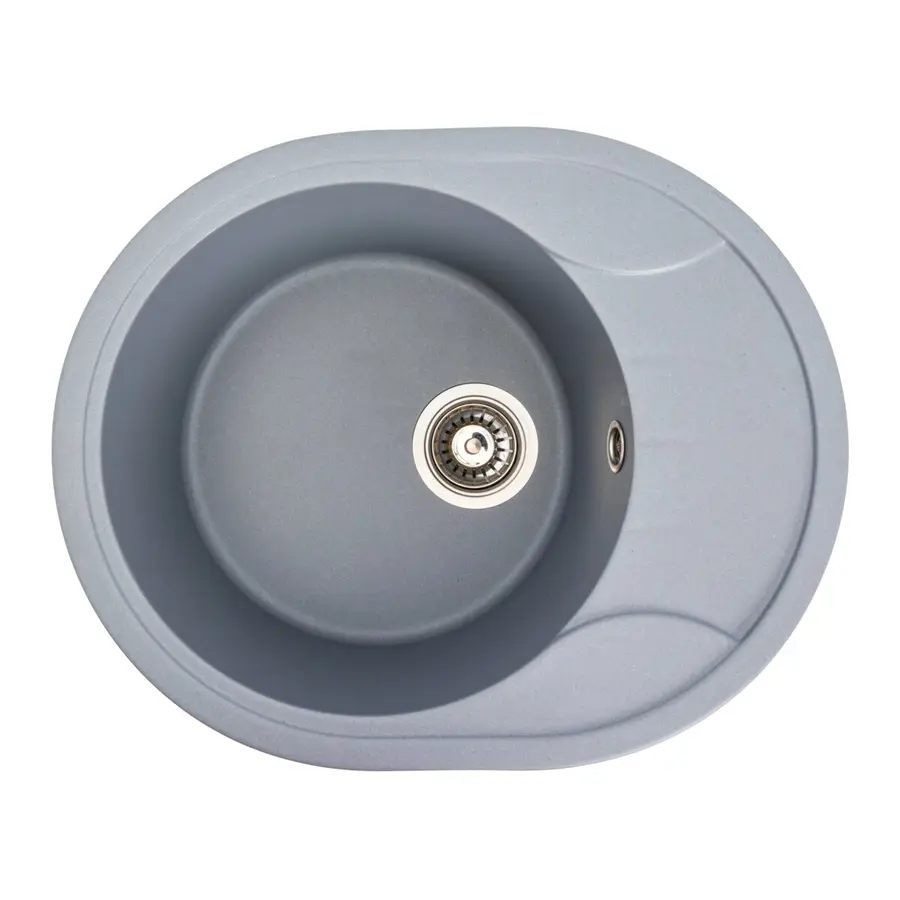 Гранитная мойка для кухни VALESO ONYX 5847 матовая Серый металлик