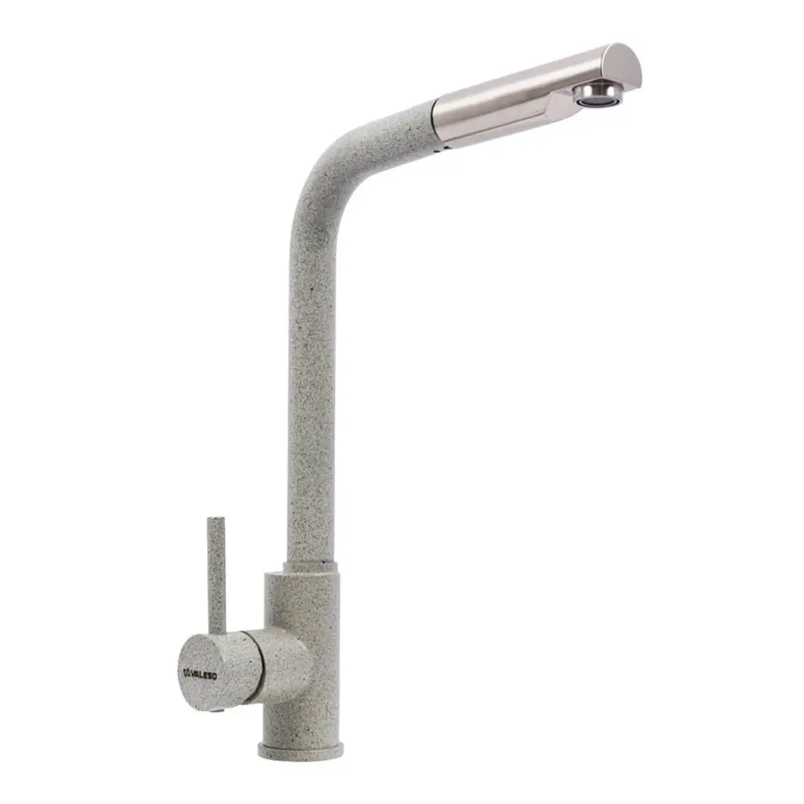 Q411B змішувач кухонний VALESO СІРИЙ (з висувною лійкою)