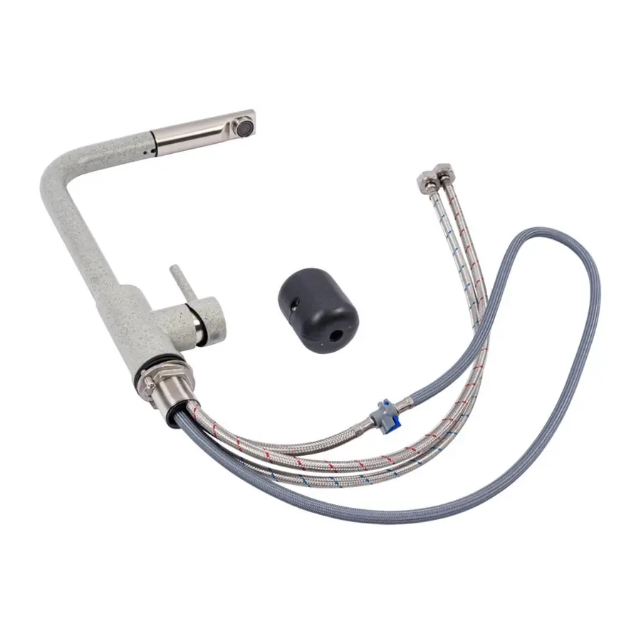 Q411B змішувач кухонний VALESO СІРИЙ (з висувною лійкою)