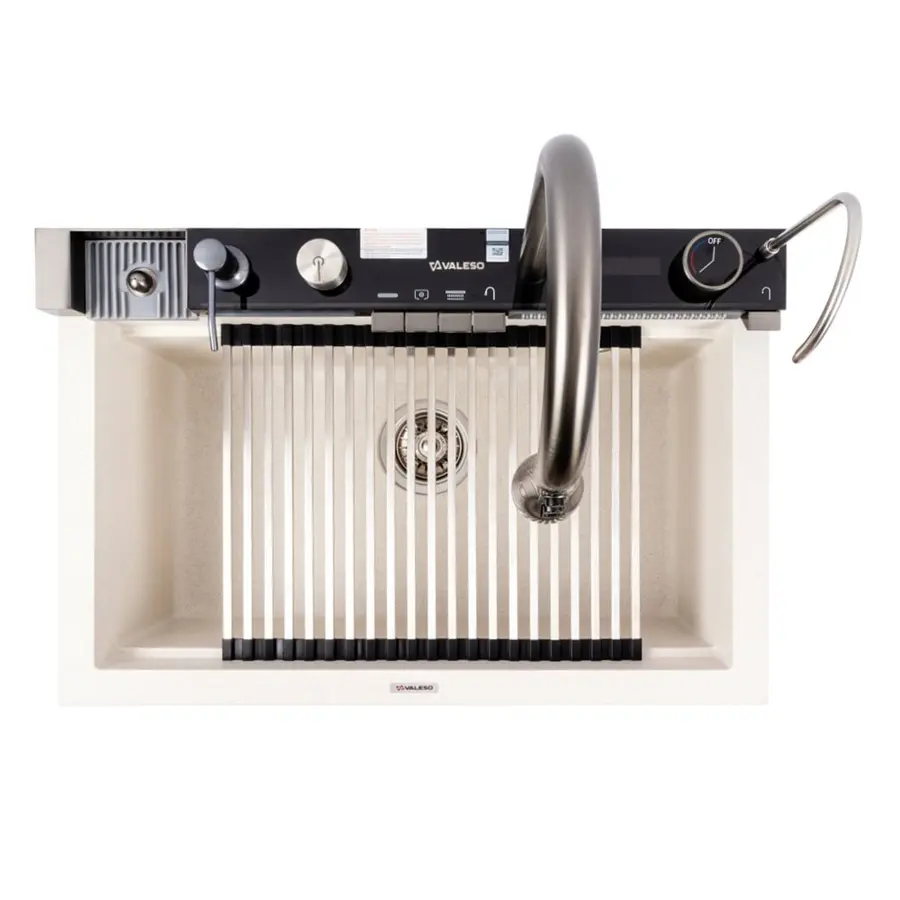 Гранітна мийка VALESO IRENA 6846 матова Біла в крапку