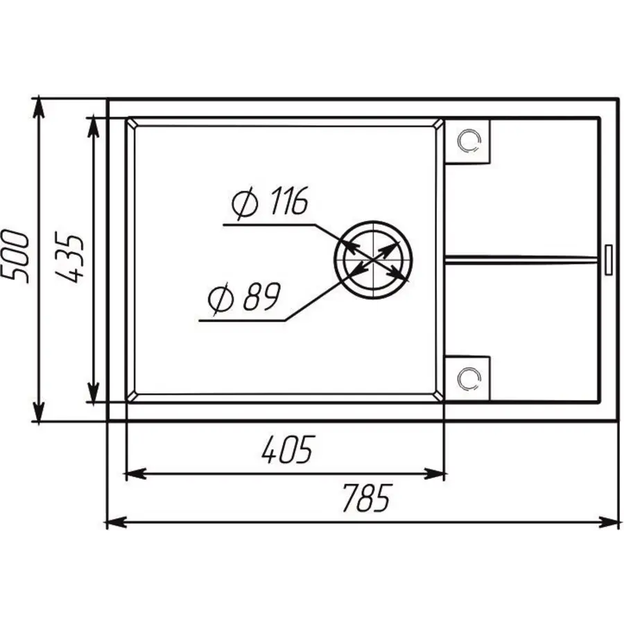 Гранитная мойка для кухни VALESO CALYPSO 7950 матовая Морион