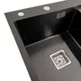 Мийка PVD Platinum Handmade 650x500x230 L чорна (квадратний сифон 3,0/1,0)