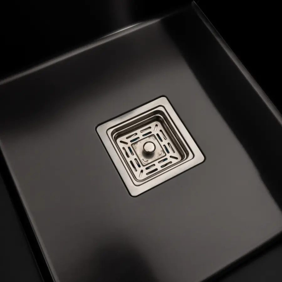 Мийка PVD Platinum Handmade 650x500x230 L чорна (квадратний сифон 3,0/1,0)