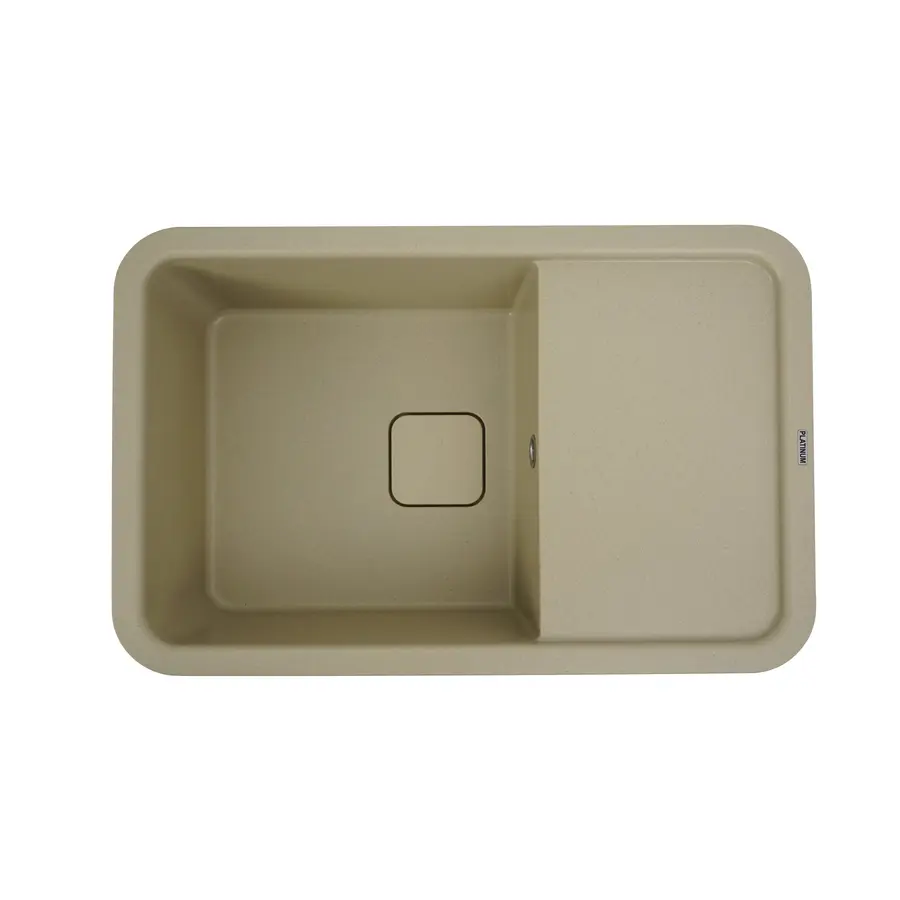 Гранітна мийка для кухні Platinum 7850 CUBE матова Айворі