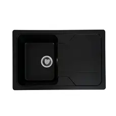 Гранітна мийка для кухні Platinum 7850 VERONA матова Чорна GOLD