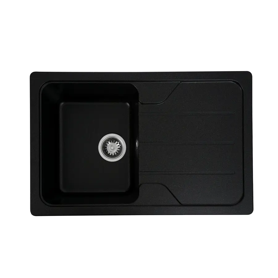 Гранітна мийка для кухні Platinum 7850 VERONA матова Чорна GOLD