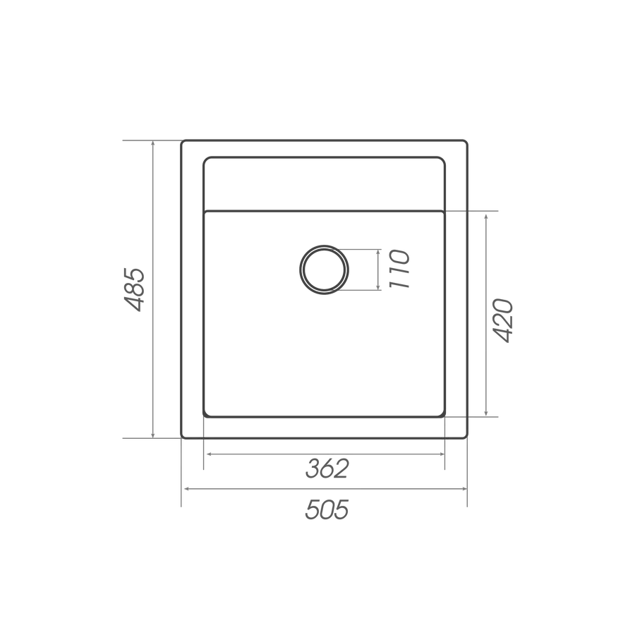 Гранітна мийка для кухні Platinum 5149 FIESTA матова Графіт