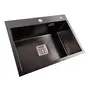 Кухонна мийка Platinum Handmade PVD HSBB чорна 600х450х230 (квадратний сифон,3.0/1.0)