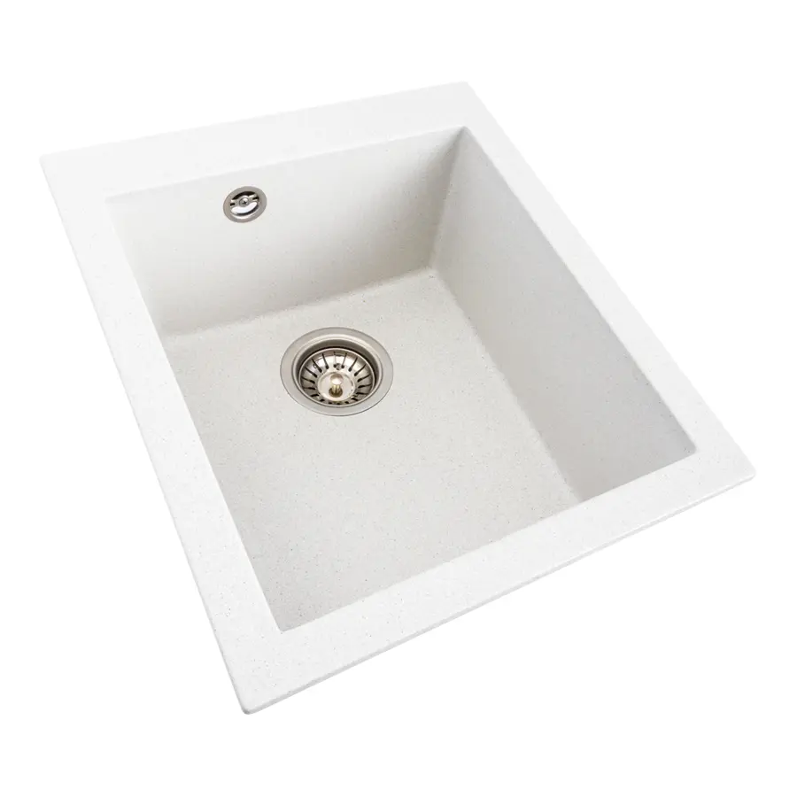 Гранитная мойка для кухни Platinum 4150 SOKIL матовая (белая в точку)