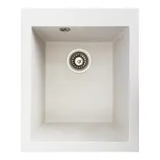 Гранитная мойка для кухни Platinum 4150 SOKIL матовая (белая в точку)