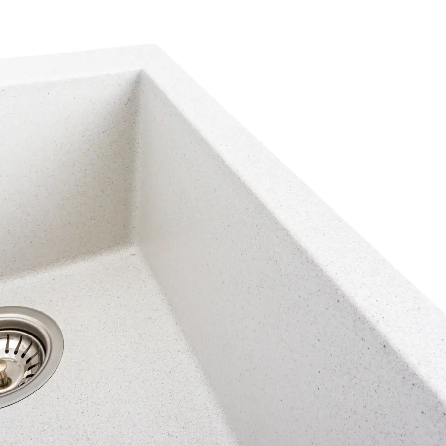 Гранитная мойка для кухни Platinum 4150 SOKIL матовая (белая в точку)