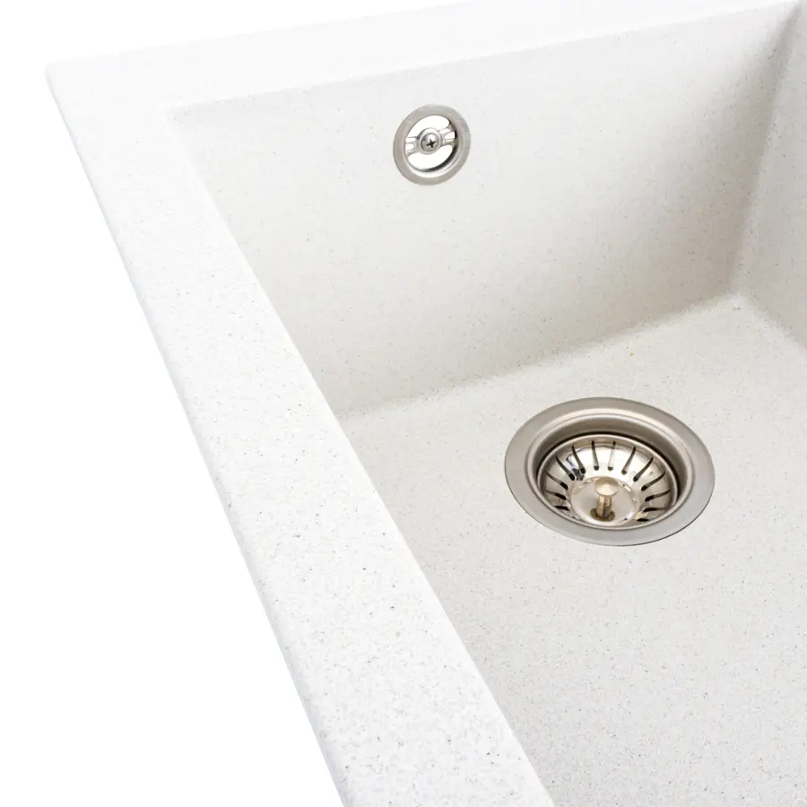 Гранитная мойка для кухни Platinum 4150 SOKIL матовая (белая в точку)