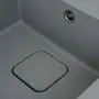 Гранітна мийка для кухні Platinum 7850 CUBE матова Сірий металік