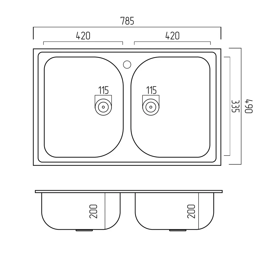 Гранитная мойка для кухни Platinum 7950 Equatoria матовый Серый муссон