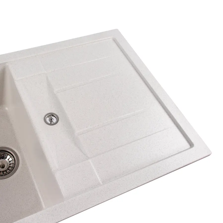 Гранітна мийка для кухні Platinum 7850 TROYA матова Біла в крапку