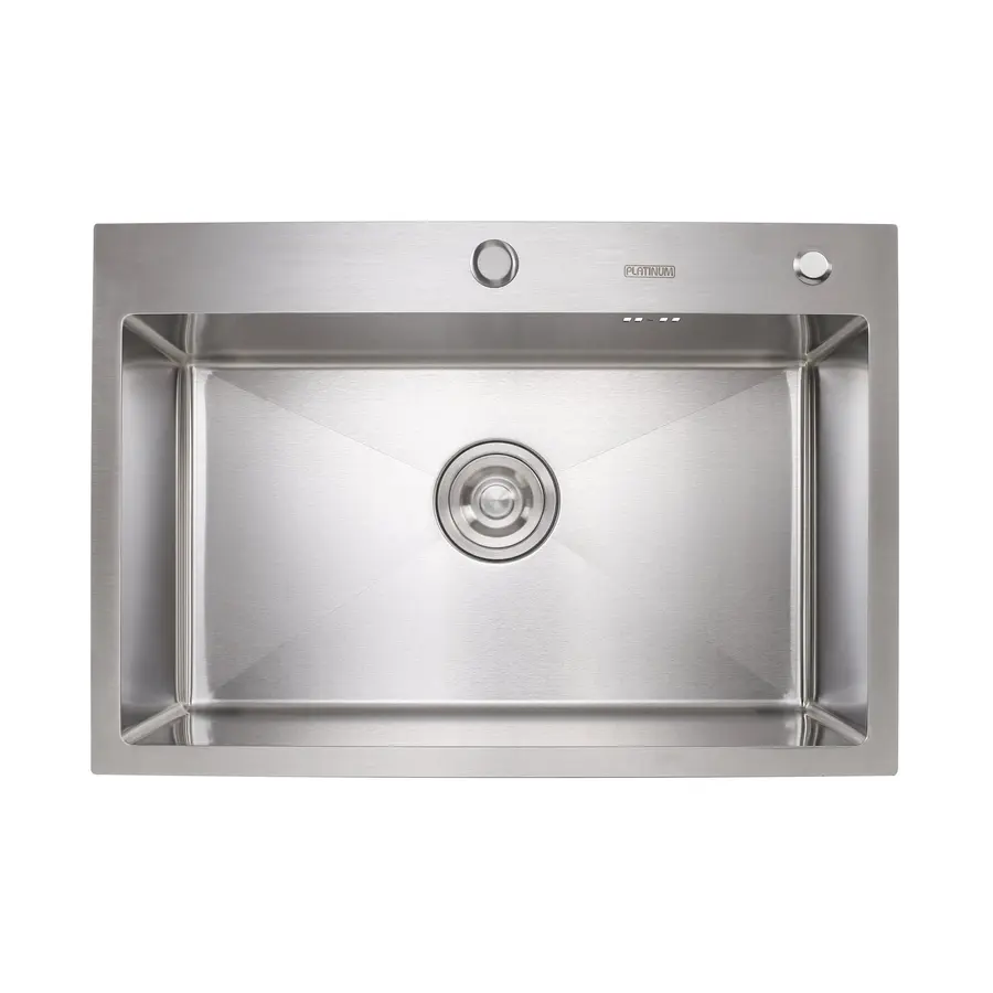 Кухонна мийка Platinum Handmade 650х450х220 (товщина 3,0/1,5 мм корзина та дозатор в комплекті)