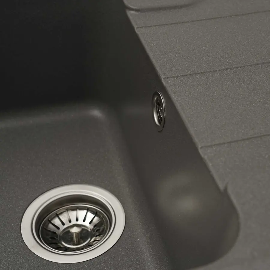 Гранітна мийка для кухні Platinum 7850 CAMELIA глянец Сірий мусон