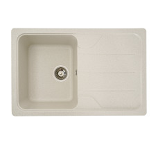 Гранітна мийка для кухні Platinum 7850 CAMELIA глянец Біла в крапку