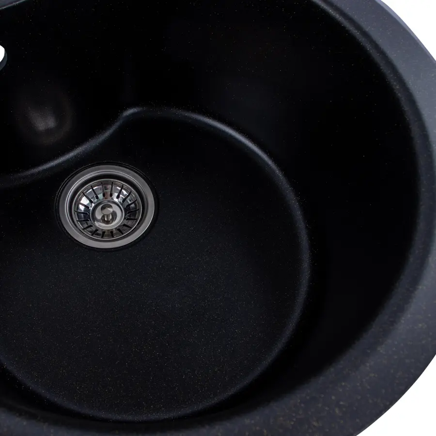 Гранітна мийка для кухні Platinum 480 TURAS матова Чорна GOLD