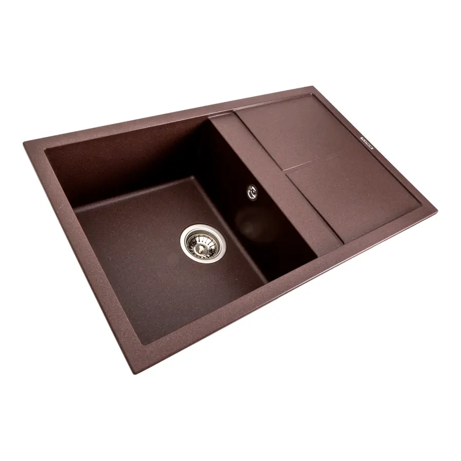 Гранітна мийка для кухні Platinum 7950 Selena матова Мокко