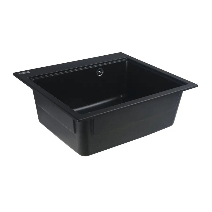 Гранітна мийка для кухні Platinum 5852 VESTA матова Чорна GOLD