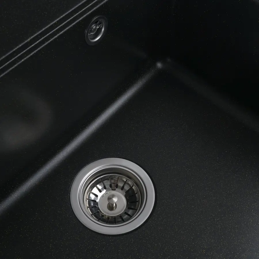 Гранітна мийка для кухні Platinum 5852 VESTA матова Чорна GOLD