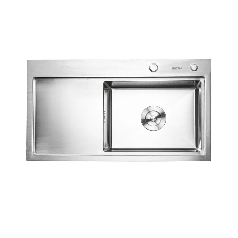 Кухонна мийка Platinum Handmade 780х430х220 R (товщина 3,0/1,5 мм корзина та дозатор в комплекті)