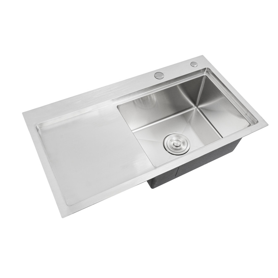 Кухонна мийка Platinum Handmade 780х430х220 R (товщина 3,0/1,5 мм корзина та дозатор в комплекті)