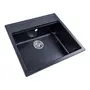 Гранітна мийка для кухні Platinum 5751 NIKA глянець Чорна