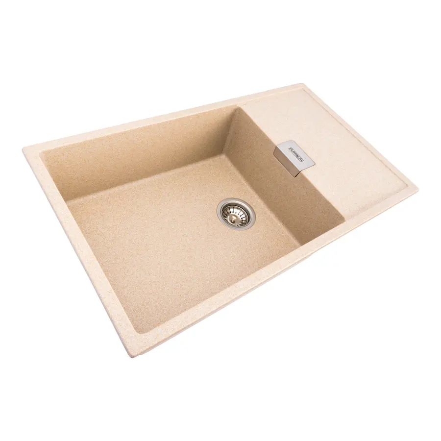 Гранітна мийка для кухні Platinum 8650 DIAMOND матова (сафарі)