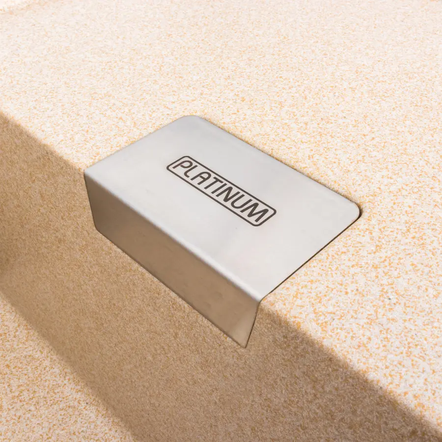 Гранітна мийка для кухні Platinum 8650 DIAMOND матова (сафарі)