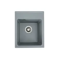 Гранітна мийка для кухні Platinum 4050 RUBY глянець Сірий металік