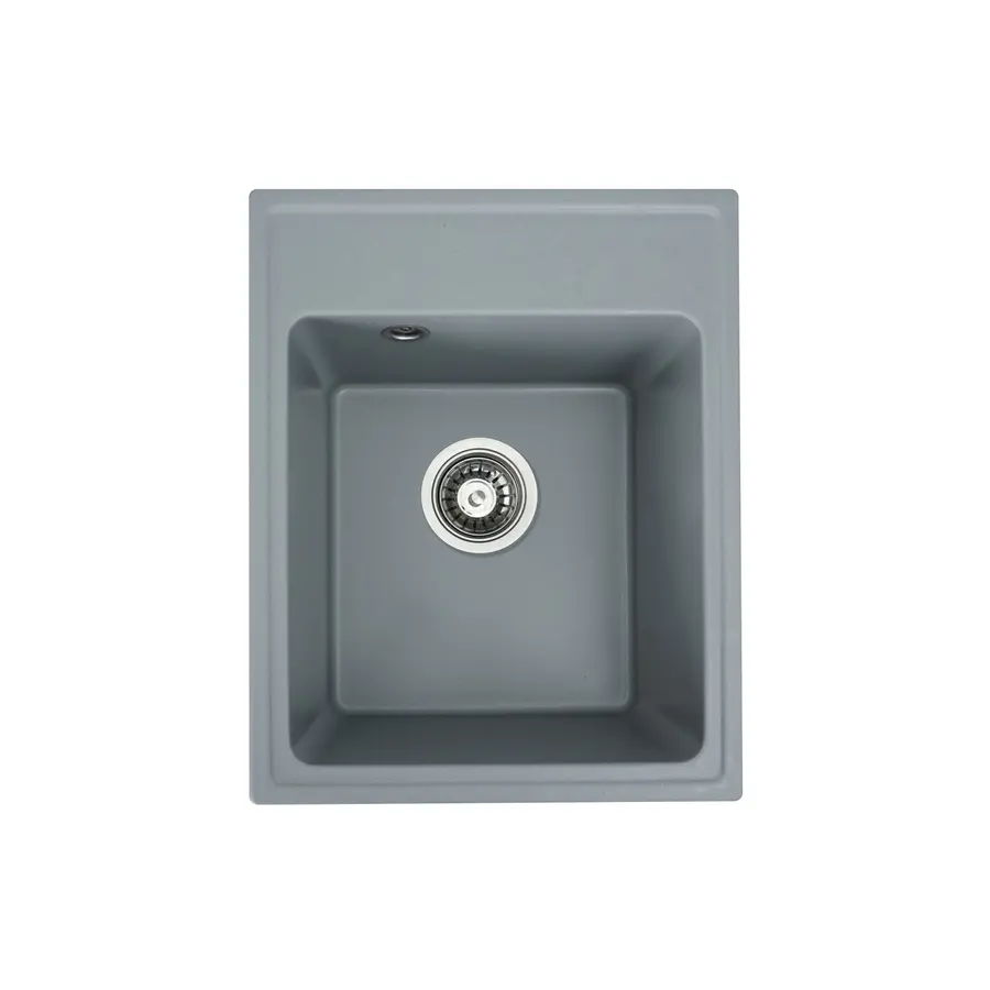 Гранітна мийка для кухні Platinum 4050 RUBY глянець Сірий металік