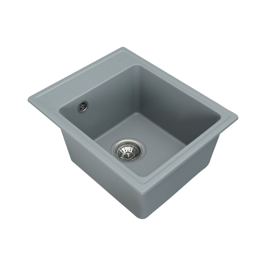 Гранітна мийка для кухні Platinum 4050 RUBY глянець Сірий металік