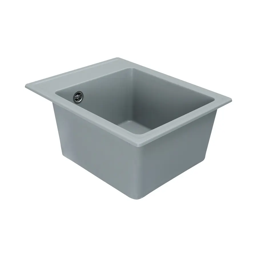 Гранітна мийка для кухні Platinum 4050 RUBY глянець Сірий металік