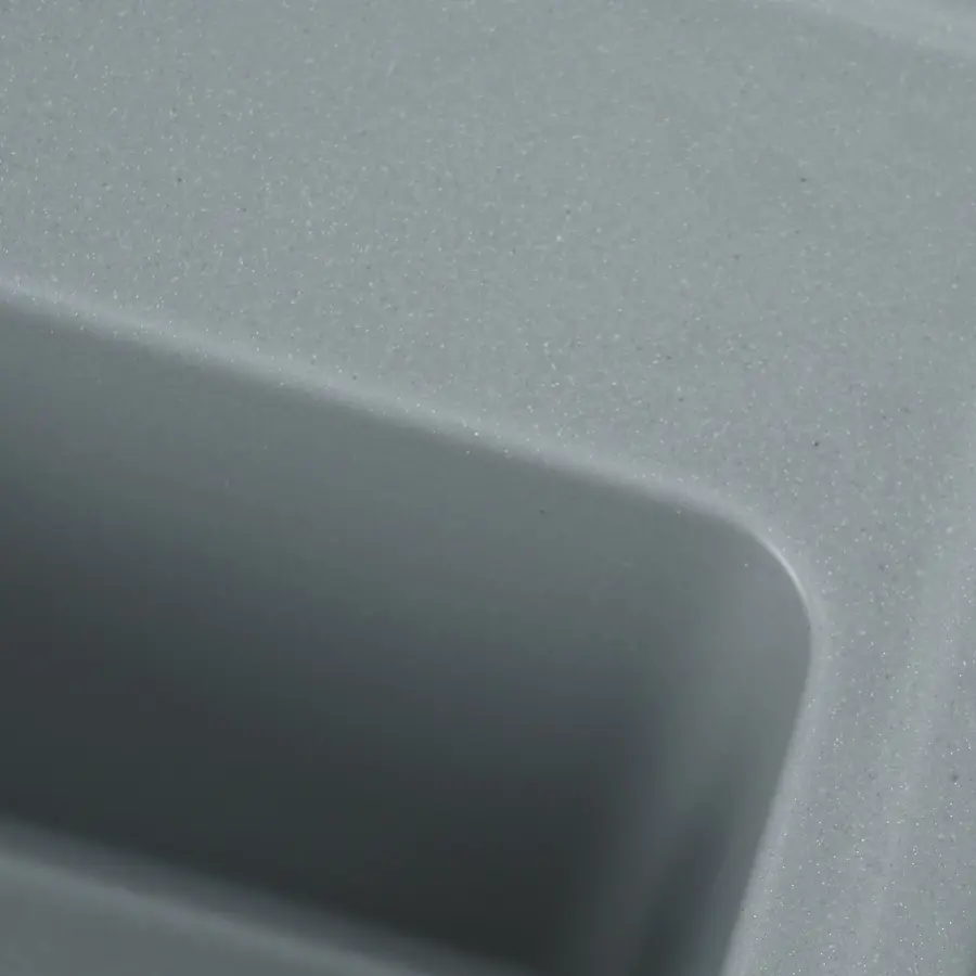 Гранітна мийка для кухні Platinum 4050 RUBY глянець Сірий металік