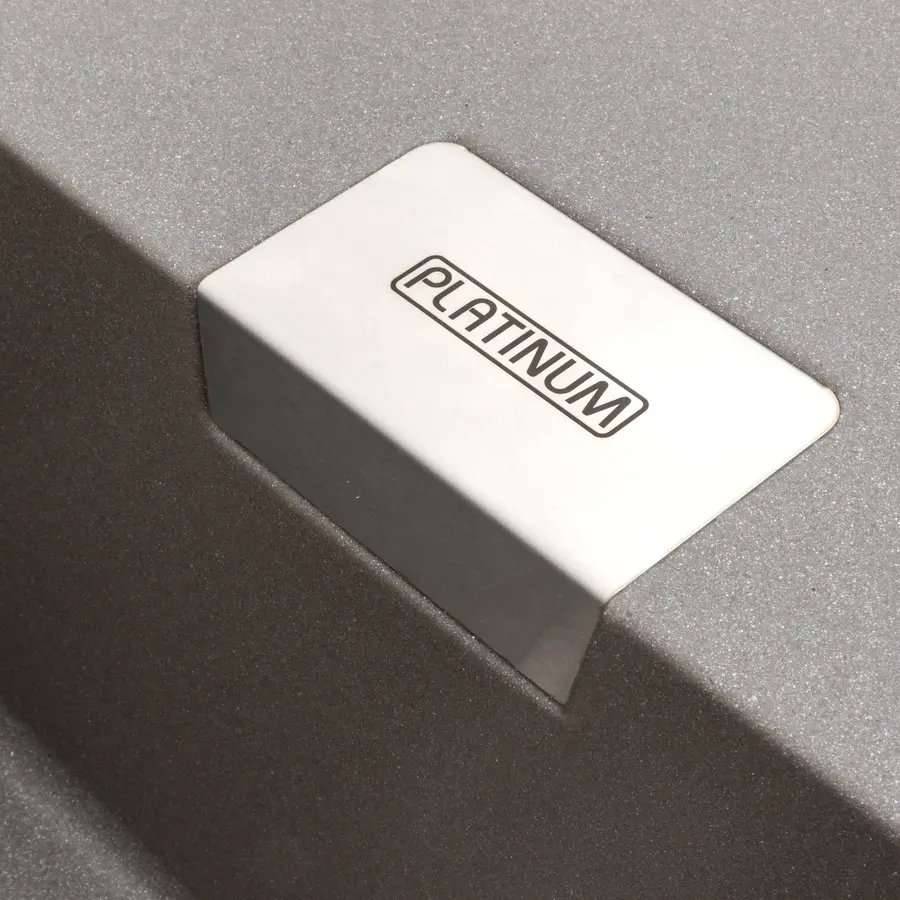 Гранитная мойка для кухни Platinum 8650 DIAMOND матовая (серый муссон)