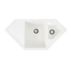 Гранітна мийка для кухні Platinum 9950 PANDORA матова Білосніжна