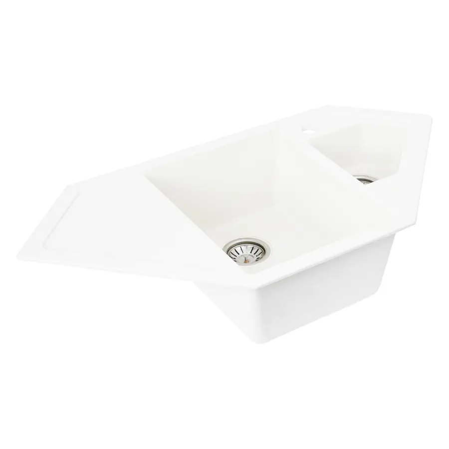 Гранітна мийка для кухні Platinum 9950 PANDORA матова Білосніжна