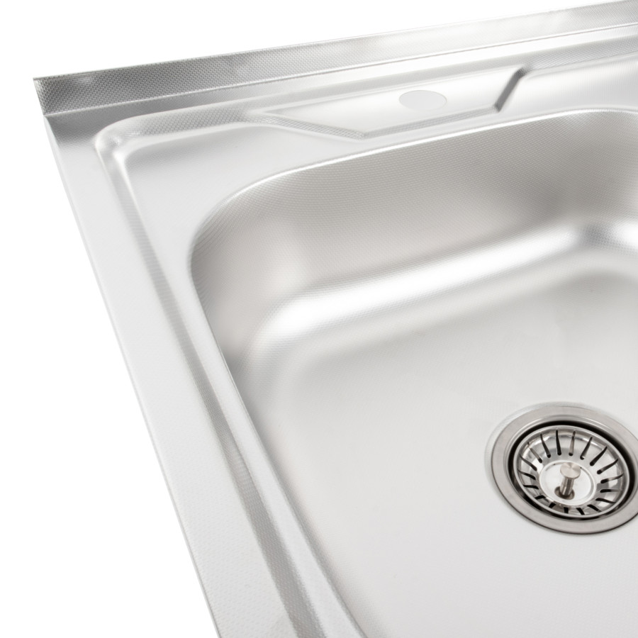 Кухонна мийка з нержавіючої сталі Platinum ДЕКОР 6060 L (0,7/160 мм)