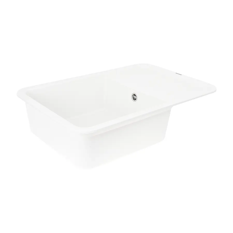 Гранітна мийка для кухні Platinum 7850 CUBE матова Білосніжна