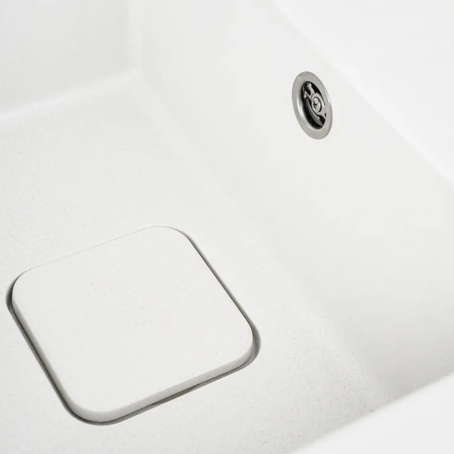 Гранітна мийка для кухні Platinum 7850 CUBE матова Білосніжна