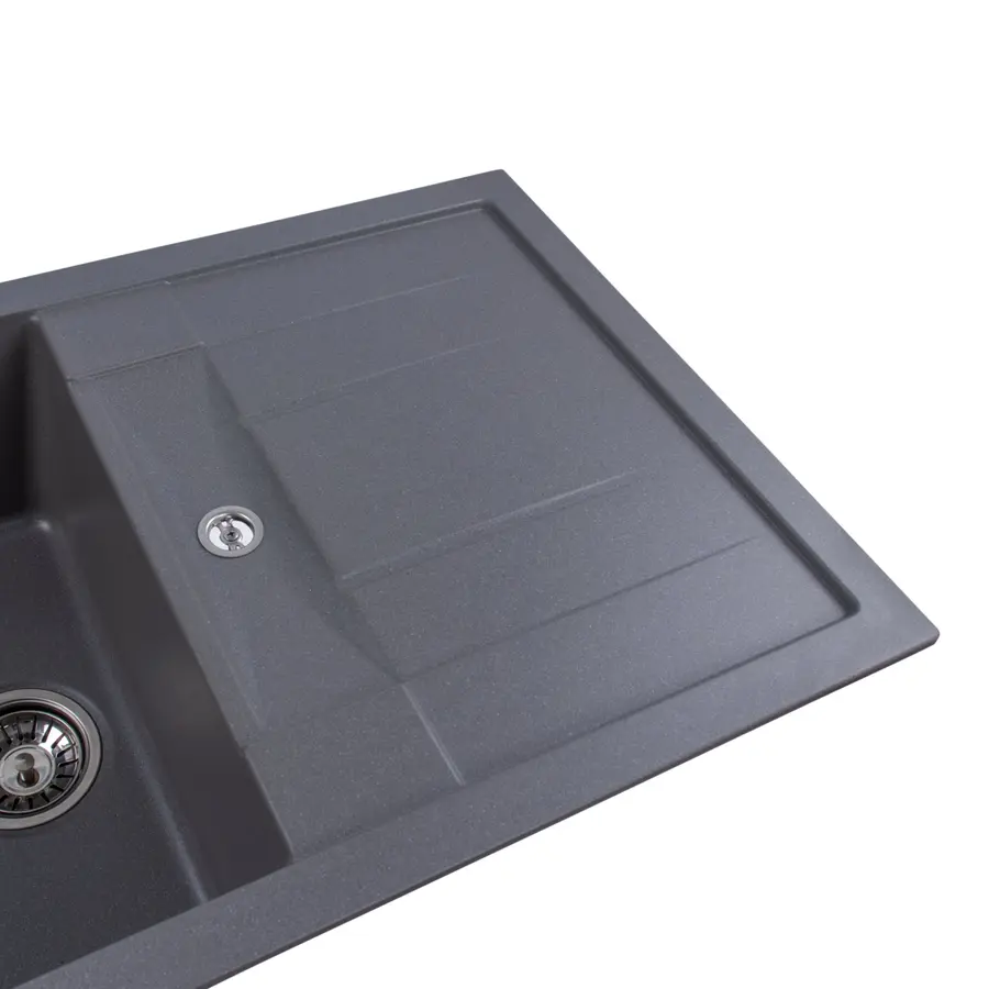 Гранітна мийка для кухні Platinum 7850 TROYA матова Сірий мусон