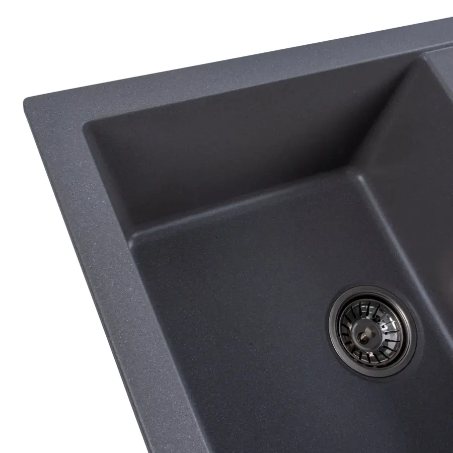 Гранітна мийка для кухні Platinum 7850 TROYA матова Сірий мусон