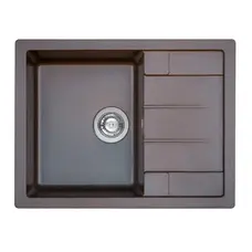 Гранітна мийка для кухні Platinum 6550 LOTOS глянець Мокко